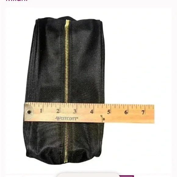 COSMETIC BAG Milani Black with Gold Logo NWOT - Picture 6 of 6